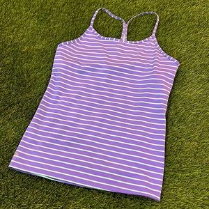 Athleta Girl Tank Top Racerback Size XL (14) Blue Striped